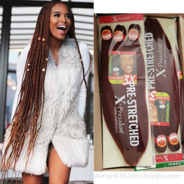 Synthetic Ombre Color Jumbo Braiding Hair Extension 82inch 24inch Crochet Box Braid Bulk x pression pre stretched braiding hair